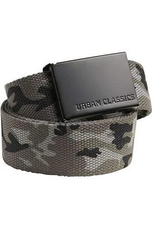 Urban classics Canvas Belt, Grey Camo/Black, One Size
