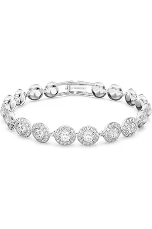 Swarovski Angelic bracelet, Round cut, White, Rhodium plated