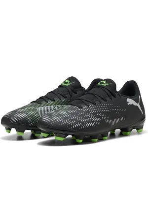 PUMA Unisex Future 8 Play FG/AG Soccer Shoe, Black Silver-Fluo Green, 10 UK
