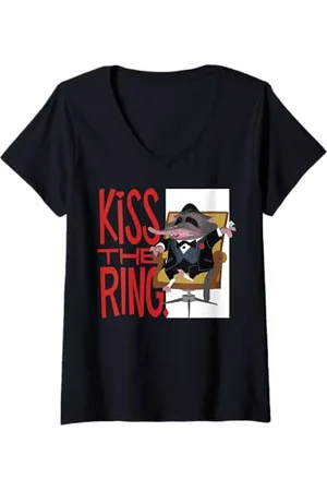 Disney Womens Zootopia Kiss The Ring V-Neck T-Shirt