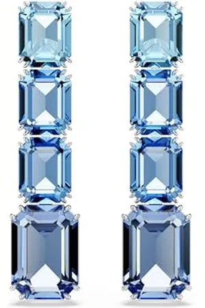 Swarovski Millenia drop earrings, Octagon cut, Colour gradient, , Rhodium plated