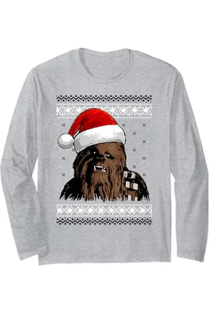 STAR WARS Chewie Santa Hat Ugly Christmas Sweater Long Sleeve T-Shirt