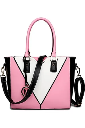 MISS LULÙ Ladies’ Chic Top-Handle Bag - Luxury Tote Minimalist Design - Fashion Crossbody Bag with Colour Blocking - Versatile for Business and Casual Use