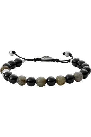 Diesel Bracelet for Men Beads, L 165mm-250mm x W 8mm x H 8mm black Semi-Precious Bracelet, DX1325040