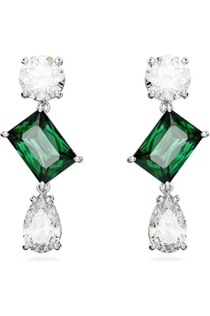 Swarovski Mesmera Drop Earrings with Multi-Coloured Crystals in Mixed Cuts, Rhodium Plated Settings, from the Mesmera Collection