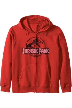 Jurassic Franchise Jurassic Park Distressed Logo Pink Type Zip Hoodie