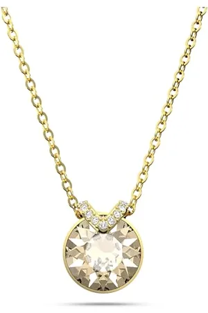 Swarovski Bella V pendant, Round cut, Gold tone, Gold-tone plated