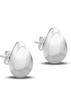 Amazon Sterling Rhodium Plated Electroform Pear Stud Earrings