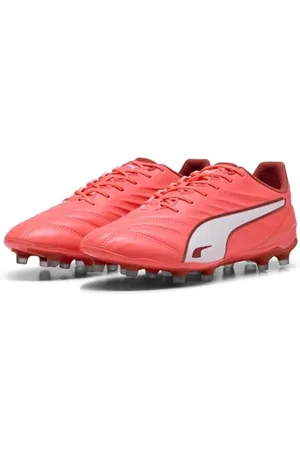 PUMA Unisex King PRO FG/AG Soccer Shoe, Glowing RED White-RED FIRE, 4.5 UK