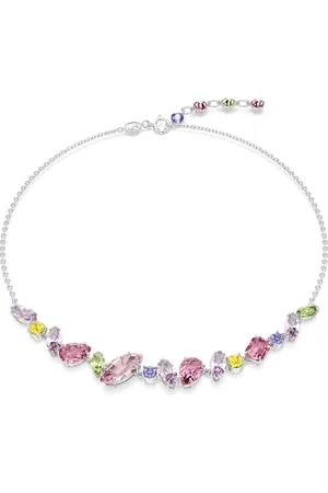 Swarovski Gema necklace, Mixed cuts, Multicoloured, Rhodium plated