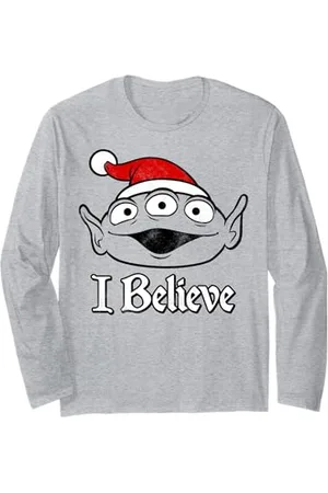 Disney Pixar Toy Story Green Alien Santa Hat Head Shot Long Sleeve T-Shirt