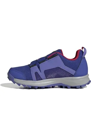 adidas Terrex Agravic BOA Trail Running Shoes, Semi Cobalt Blue/Cloud White/Semi Lucid Blue, 2 UK Child