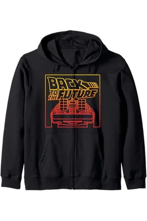 Back To The Future DeLorean Gradient Line Art Zip Hoodie