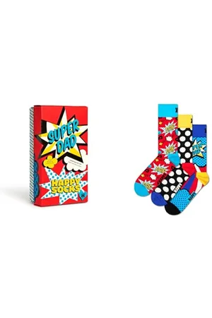 Happy Socks 3-Pack Gift Box Crew Socks, Dad Socks, Father