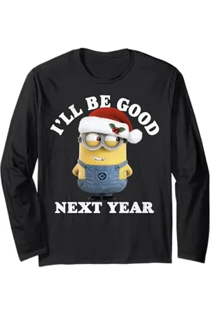Minions Minions Be Good Next Year Santa Hat Long Sleeve T-Shirt