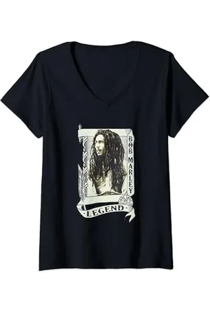Bob Marley Legend Scroll V-Neck T-Shirt
