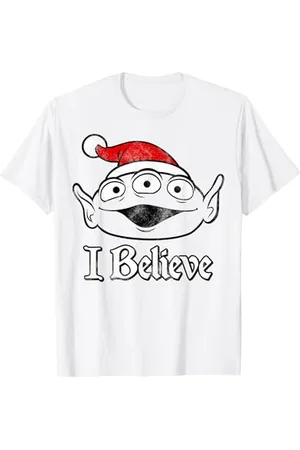 Disney Pixar Toy Story Green Alien Santa Hat Head Shot T-Shirt