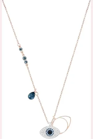 Swarovski Symbolic pendant, Evil eye, Blue, Mixed metal finish