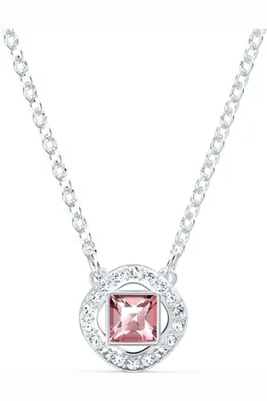 Swarovski Angelic Square Necklace, Pink, Rhodium plated, from Angelic Square Collection
