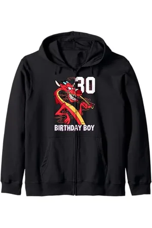 Disney Mulan Mushu 30th Birthday Boy Portrait Zip Hoodie