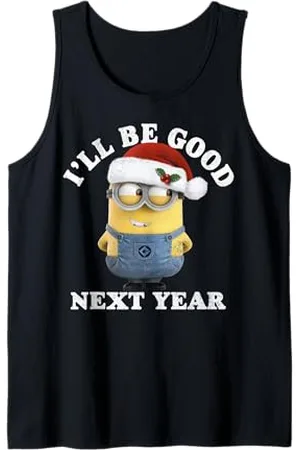 Minions Minions Be Good Next Year Santa Hat Tank Top