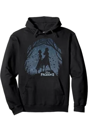 Disney Frozen 2 Elsa Anna Silhouettes Forest Night Pullover Hoodie