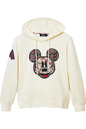 Desigual Face Patch Mickey Mouse Cream Hoodie 22WWSK37