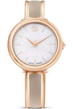Swarovski Crystalline Bangle Watch, Swiss Made, Metal Bracelet, , Rose Gold-Tone Finish