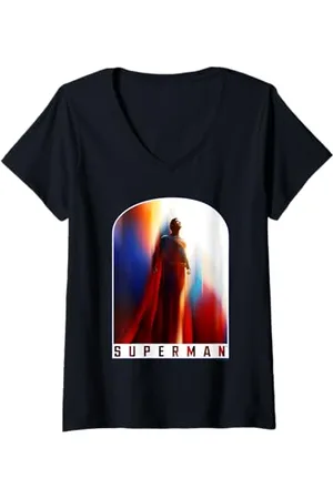 Superman Womens (2025 Movie) Look Up Poster V-Neck T-Shirt