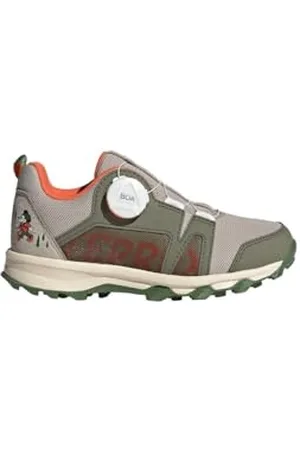 adidas Terrex Disney Agravic BOA Trail Running Shoe, Wonder Beige/Olive strata/Impact Orange, 2.5 UK