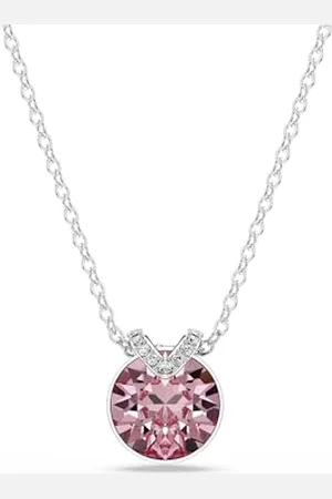 Swarovski Bella V Pendant Necklace, and Clear Round-Cut Crystals in a Rhodium-Finished Setting, Part of the Bella Collection