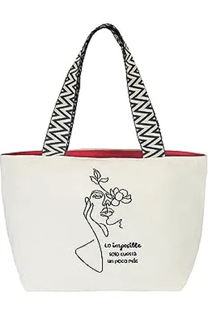 Hello-Bags . Premium canvas bag for women. With external zip and zipped pocket inside. Includes a red, premium canvas lining. Gift presentation. Colour: Black/ . 19.68 x 11.81 in.