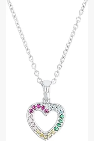 Prinzessin Lillifee Collana con pendente Collana per bambini da ragazza in argento sterling 925, con zirconi sintetici, 35 + 3 cm, argento, cuore, fornita in confezione regalo per gioielli, 2031167