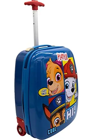 UNDERCOVER Polycarbonate Trolley - Licensed Suitcase with Motif - 16 Inch - with Tie Down Straps and Zip Compartment - Telescopic Rod - Lightweight and Robust - for Children, , Paw Patrol