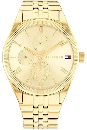 Tommy Hilfiger Analogue Multifunction Quartz Watch for Women with Gold Colored Stainless Steel Bracelet - 1782592