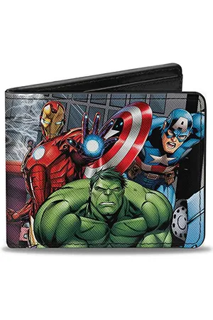 Buckle Mens Marvel Avengers Marvel Avengers Superhero Action Pos Bi Fold Wallet, , One Size UK