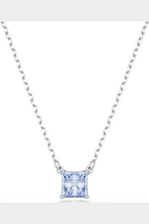 Swarovski Matrix Pendant Necklace, Square-Cut Crystal in a Rhodium-Finished Setting, Part of the Matrix Collection