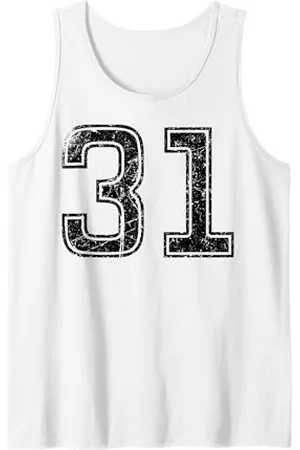 Sports Legendz Number #31 Sport Black Vintage Number Tank Top
