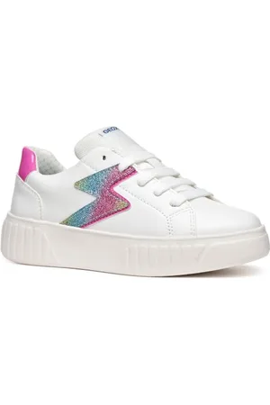 Geox J MIKIROSHI Girl A Sneaker, White/Multicolor, 0.5 UK