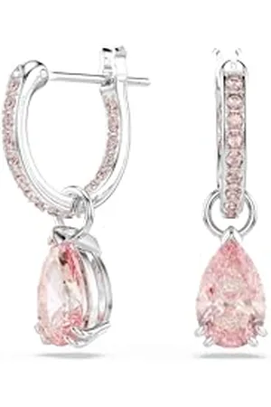 Swarovski Attract Drop Earrings, Pear-Cut and Round-Cut Crystals in a Rhodium-Finished Setting, Part of the Attract Collection
