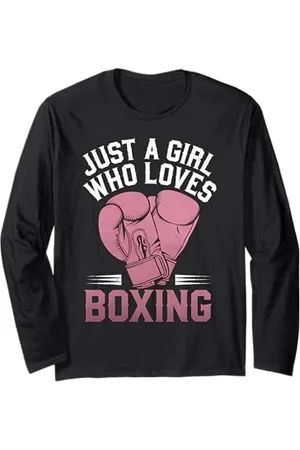 Graphic 365 Boxing Girl Just A Girl Who Loves Boxing Training Gear Long Sleeve T-Shirt