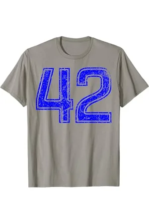 Sports Legendz Vintage Number #42 Sport Blue Varsity Number T-Shirt