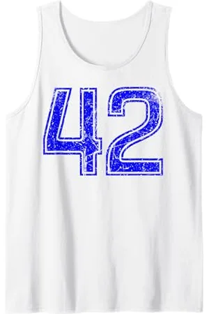 Sports Legendz Vintage Number #42 Sport Blue Varsity Number Tank Top