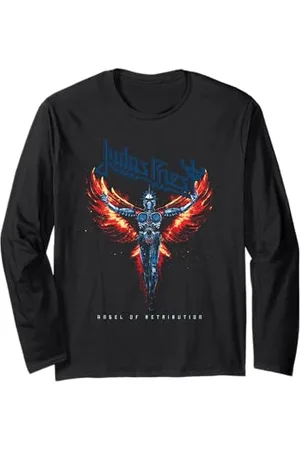 Judas Priest – Angel Wings Blue Logo Long Sleeve T-Shirt
