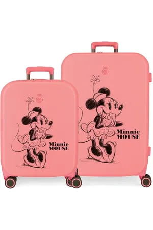 Disney Minnie Happiness Pink Suitcase Set 55/70 cm Rigid ABS Integrated TSA Closure 116L 7.54 kg 4 Double Wheels Hand Luggage