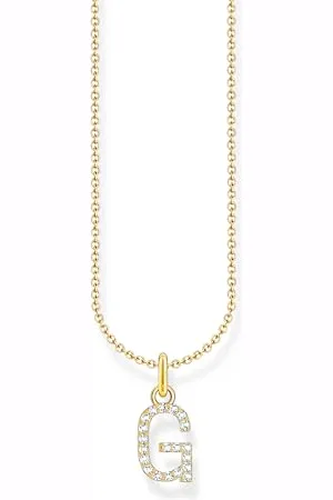 Thomas Sabo Letter G Necklace 925 Sterling Silver with Zirconia KE2246-051-14