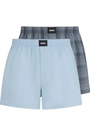 HUGO BOSS Mens 2P Boxer S. CW Peach Two-Pack of Logo-Waistband Pyjama Shorts in Cotton poplin