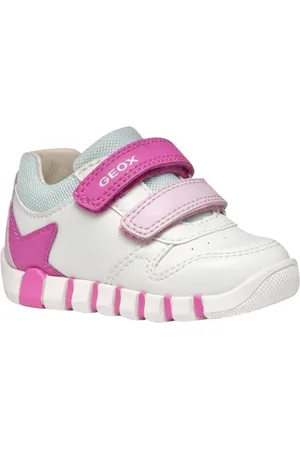 Geox Baby B IUPIDOO Girl A Sneaker, White/Fuchsia, 3.5 UK Child