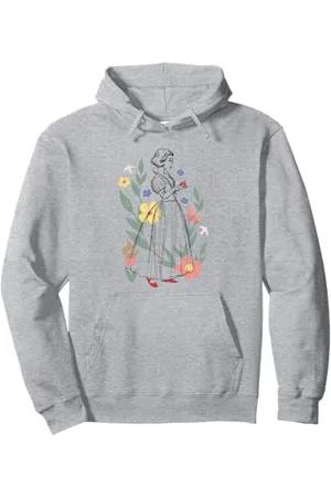 Disney Snow White Movie Sketch with Flowers Pullover Hoodie