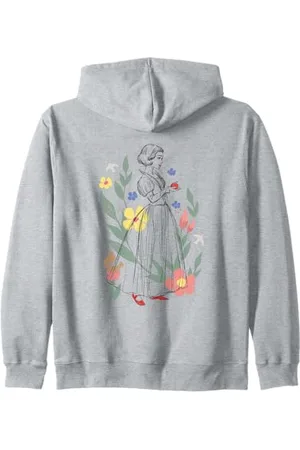 Disney Snow White Movie Sketch with Flowers Zip Hoodie